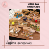 Vòng tay gỗ đàn hương đính cườm handmade