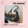 Túi canvas da mềm kiểu dáng Hàn Quốc cá tính cho nữ năng động