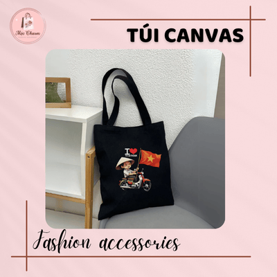 Túi canvas thời trang in hình Việt Nam độc đáo, cá tính, đậm bản sắc