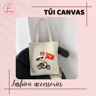 Túi canvas thời trang in hình Việt Nam độc đáo, cá tính, đậm bản sắc
